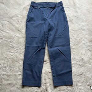 LOFT Blue Cotton Straight Leg Pants | 97% Cotton Trousers Women’s Workwear